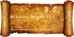 Miletics Olivér névjegykártya