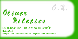 oliver miletics business card